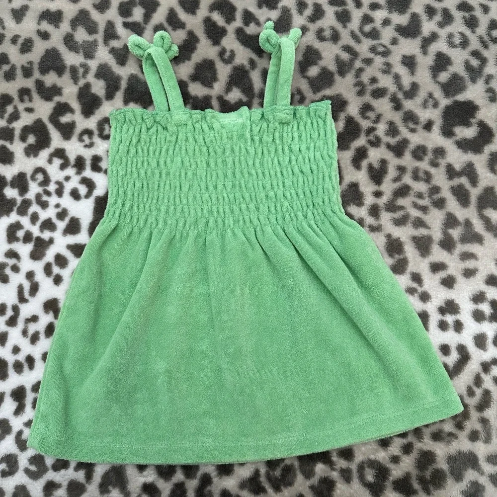 2006 Old Navy Terrycloth Swim Coverup Dress in Green Size 6-12 months